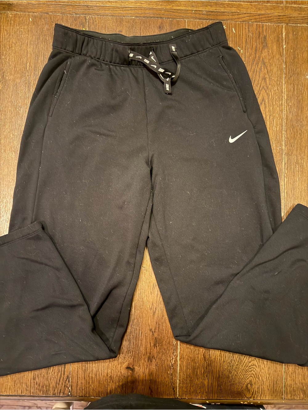 Nike Black Jogger Sweatpants with White Swoosh